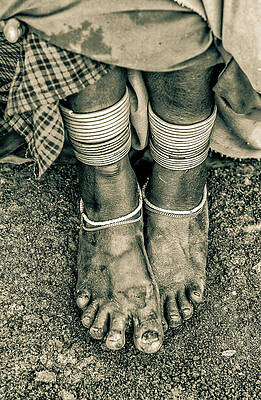 Tanzania Wall Art featuring the photograph Portrait Feet Maasai Woman 4186 by Neptune Images