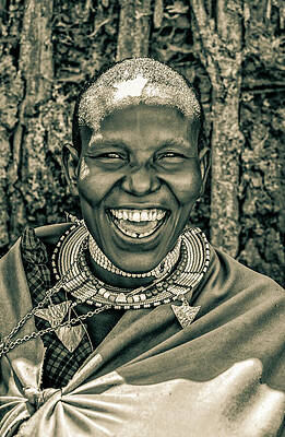 Tanzania Wall Art featuring the photograph Portrait Maasai Woman Ngorongoro 4187 by Neptune Images