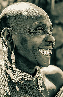 Tanzania Wall Art featuring the photograph Maasai Woman Ngorongoro Tanzania 4217 by Neptune Images