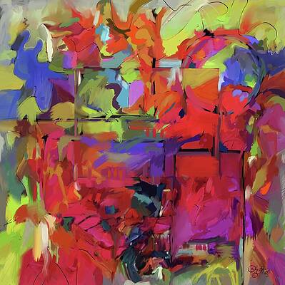 Abstract Wall Art featuring the painting 42525 by Sonja Kraft