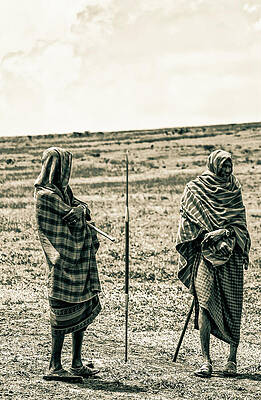 Tanzania Wall Art featuring the photograph Maasai Warriors In Jungles Of Africa 4337 by Neptune Images