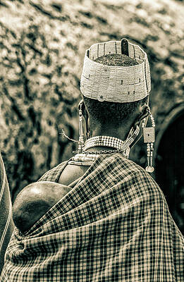 Tanzania Wall Art featuring the photograph Maasai Young Woman And Child Tanzania 4249 by Neptune Images
