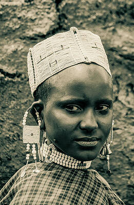 Tanzania Wall Art featuring the photograph Maasai Woman Ngorongoro Tanzania 4358 by Neptune Images