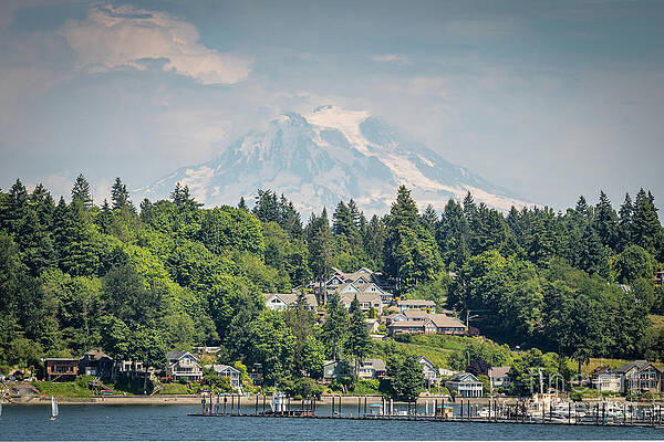 Landscape Photograph - 4736_Mt. Rainier HDR by Mark Triplett