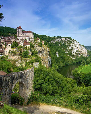 Summer Photograph - Europe, France, St Cirq Lapopie, Historic Clifftop Village Touri #5 by Seeables Visual Arts