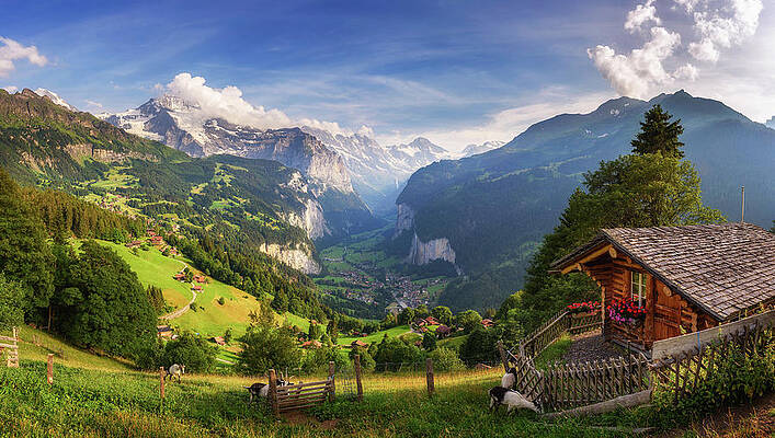 Lauterbrunnen Valley from Wengen Wall Art