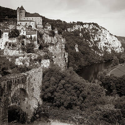 Medieval Village Overlooking River Photograph