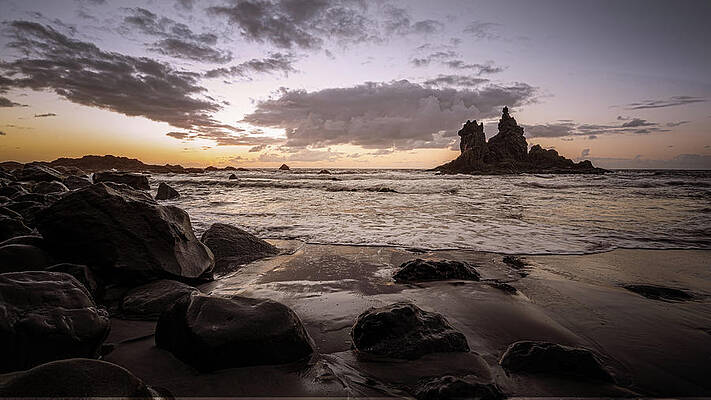 Photograph - Volcanic Coast At Dusk by Charnwood Photography Fine Art