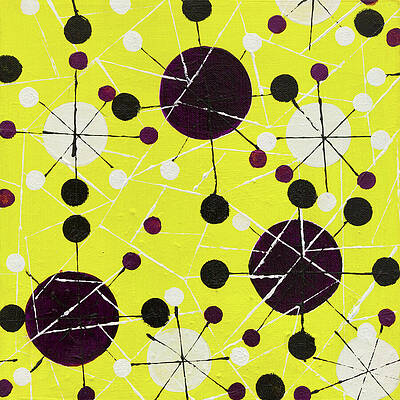 Wall Art featuring the painting Sputnik Retro Abstract #6 by Seeables Visual Arts