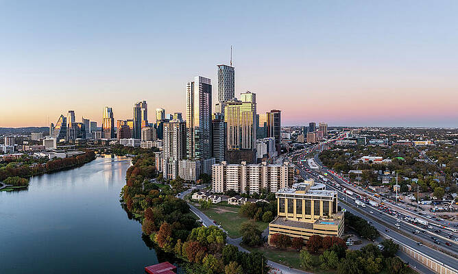 Austin Skyline at Sunset Wall Art