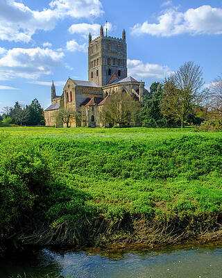 Majestic Gothic Cathedral in Spring Wall Art
