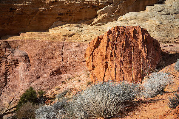 Nevada Wall Art featuring the photograph Valley Of Fire - Boulder #374 by Jonathan Babon