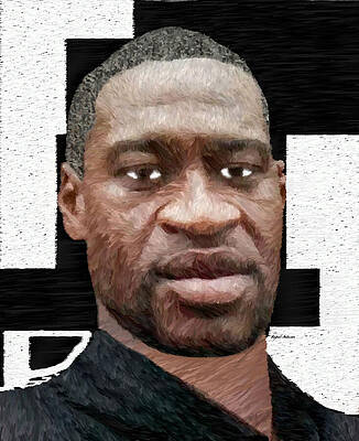 Wall Art featuring the painting George Floyd #1 by Rafael Salazar