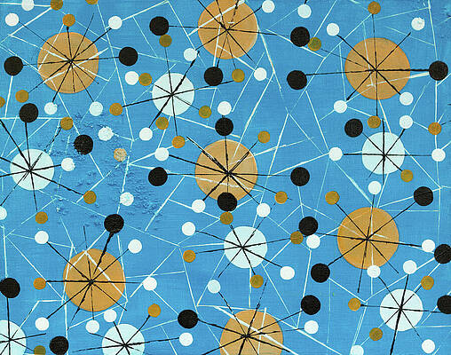 Wall Art featuring the painting Sputnik Retro Abstract #7 by Seeables Visual Arts