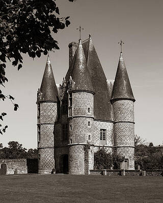 Historic Castle with Conical Towers Photograph