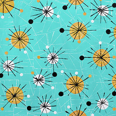 Wall Art featuring the painting Sputnik Retro Abstract #8 by Seeables Visual Arts