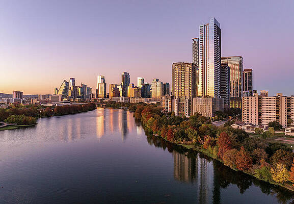 Austin Skyline at Sunset Wall Art