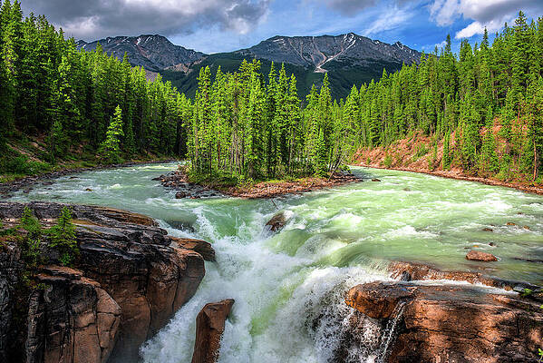Summer Wall Art featuring the photograph Sunwapta Falls In Jasper National Park, Canada #7 by Miroslav Liska