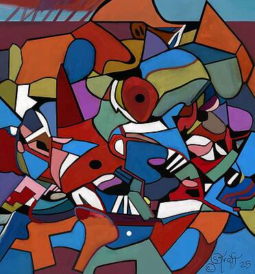 Geometric Painting - 8825 by Sonja Kraft