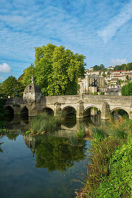 Historic Bridge over River in Bath Photograph
