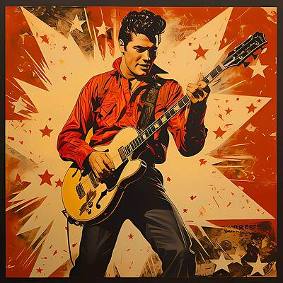 Vintage Digital Art - A 1950s Rock-n-roll Star No 1 by Andre Petrov
