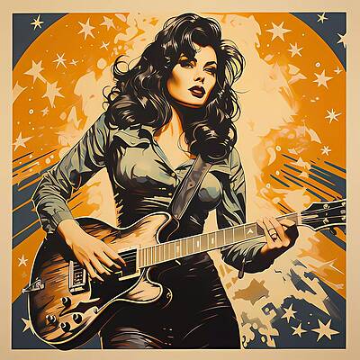 Vintage Digital Art - A 1950s Rock-n-roll Star No 2 by Andre Petrov