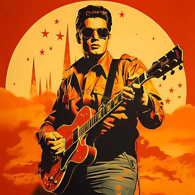 Vintage Digital Art - A 1950s Rock-n-roll Star No 3 by Andre Petrov