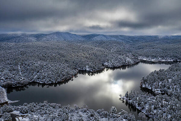 Lake Wall Art featuring the photograph A Batman Christmas by Matt Halvorson