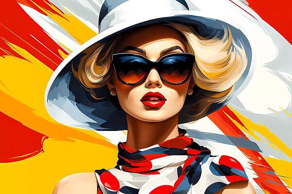 Bold Digital Art - A Beautiful Fashionable Woman No 5 by Andre Petrov