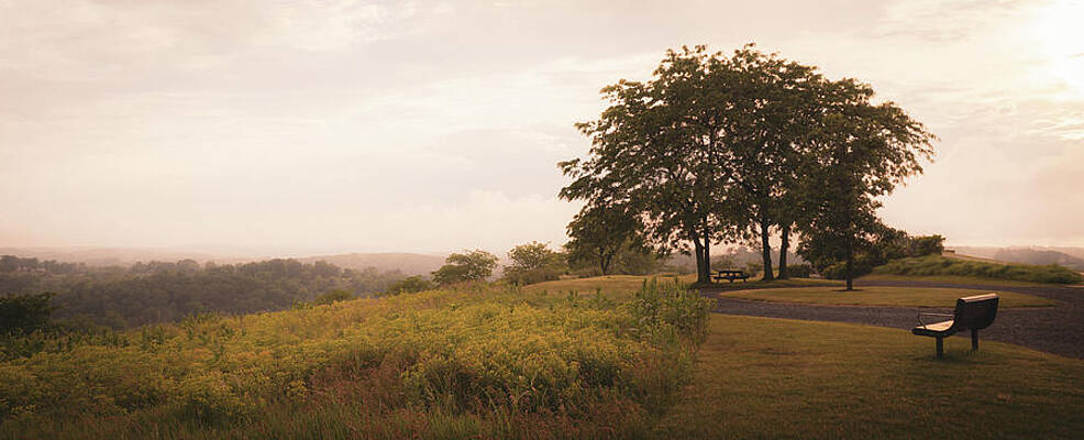 Landscape Photograph - A Bench With A View by Jason Fink
