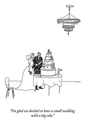 Baking Drawing - A Big Cake by Liana Finck