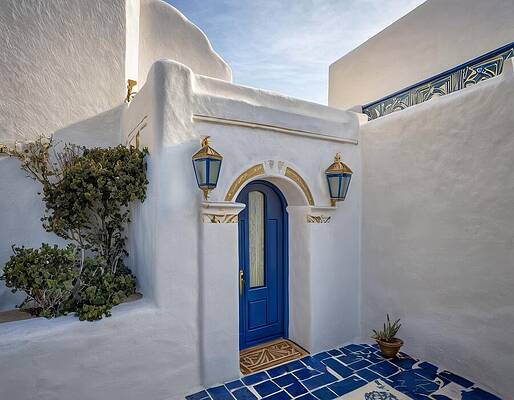 Architecture Wall Art featuring the digital art A Blue Door by Eris And AI