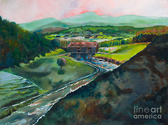 Painting - A Brief Moment In History - Two Bridges - McCaysville GA by Jan Dappen