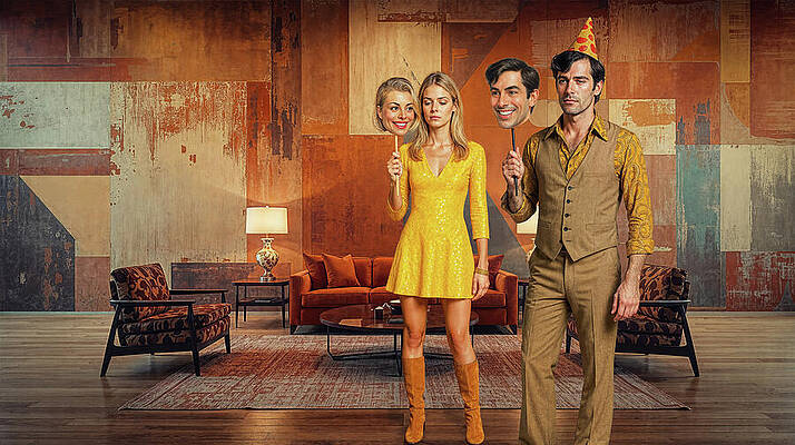 A Celebration Of Masks A 1970s Cinematic Portrait Of Hidden Emotions Print