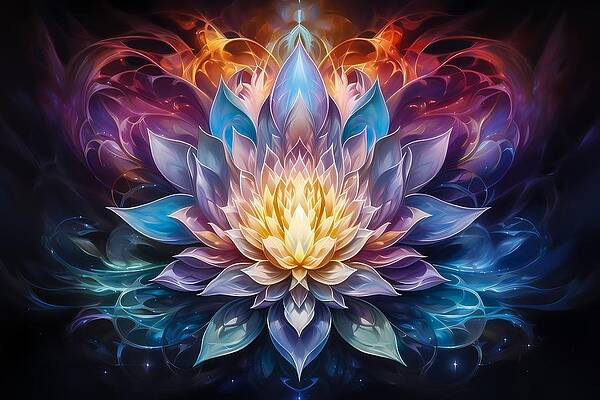 Geometric Wall Art featuring the digital art A Colorful Fractal Artwork Of The Essence Of Life No 1 by Andre Petrov