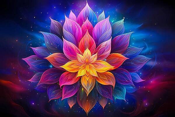 Geometric Wall Art featuring the digital art A Colorful Fractal Artwork Of The Essence Of Life No 2 by Andre Petrov