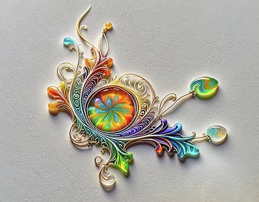 Intricate Wall Art featuring the digital art A Colorful Thing by Eris And AI