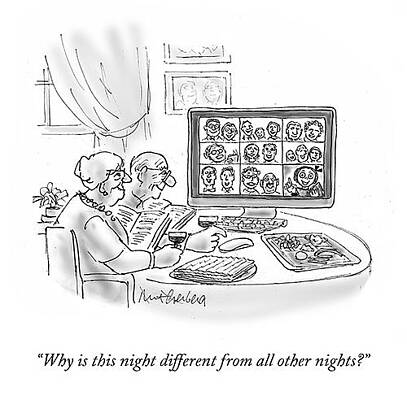 Celebration Drawing - A Different Night by Mort Gerberg