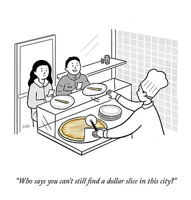 Slice Drawing - A Dollar Slice by Hilary Allison