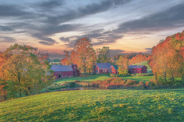 Wall Art featuring the photograph A Fall Morning At Jenne Farm by Penny Polakoff