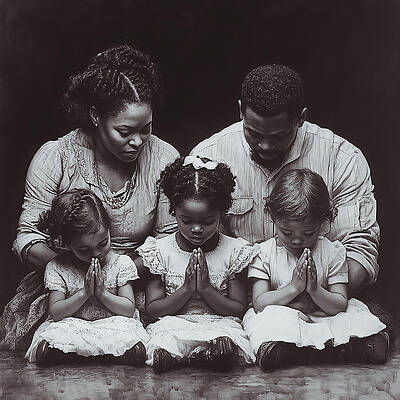Wall Art featuring the ai art A Family That Prays by Gian Smith