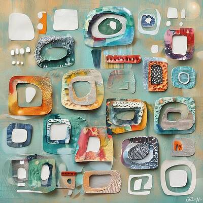 Colorful Abstract Shapes Collection Wall Art