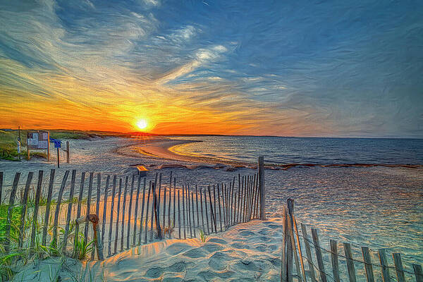 Massachusetts Wall Art featuring the photograph A Forest Beach Sunrise by Penny Polakoff