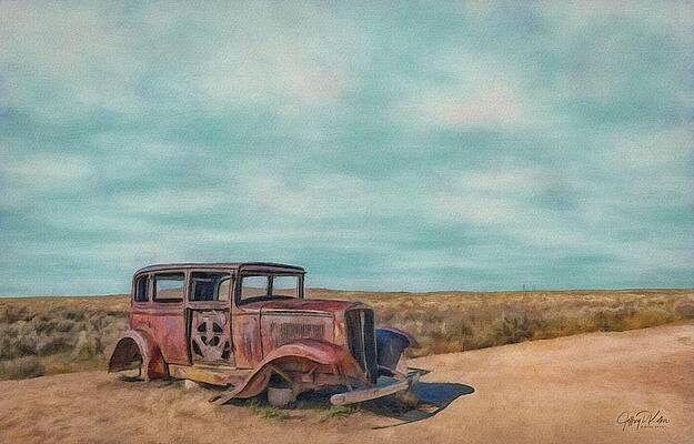 Wall Art featuring the painting A Ghost On Route 66 by Jeffrey Kolker