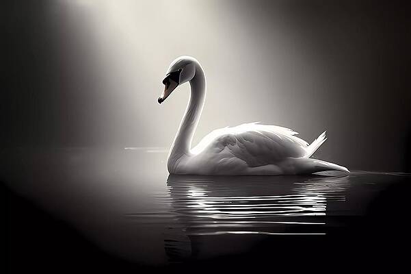 Wildlife Digital Art - A Graceful Swan No 2 by Andre Petrov