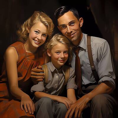 Dynamic Wall Art featuring the digital art A Happy Family Portrait No 1 by Andre Petrov