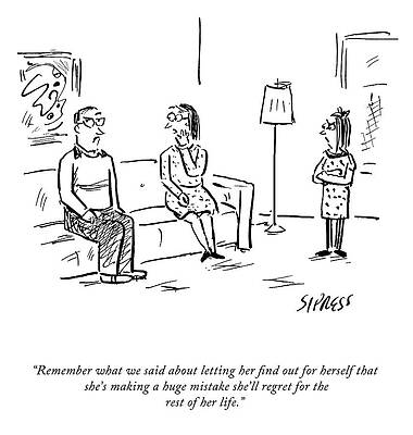 Rest Drawing - A Huge Mistake She'll Regret by David Sipress