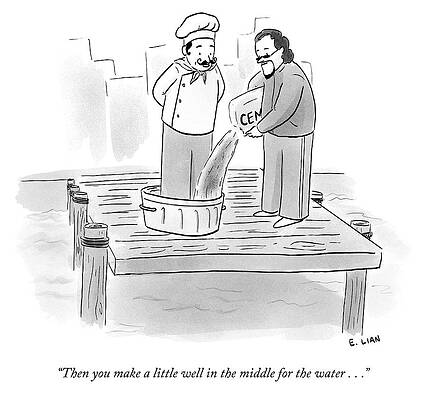 Recipe Drawing - A Little Well In The Middle by Evan Lian