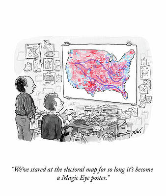 Setting Drawing - A Magic Eye Poster by Tom Toro