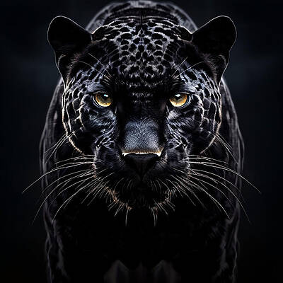 Digital Art - A Majestic Black Panther by The Luxury Art Collection